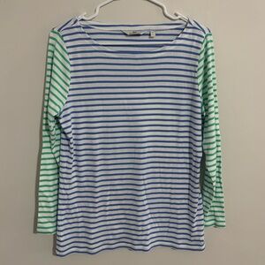 Women’s Vineyard Vines Blue and White Striped Shirt Pima Cotton New Without Tags